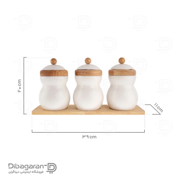 ابعاد جا ادویه 3 عددی چوب چینی ریور کد 8585-14