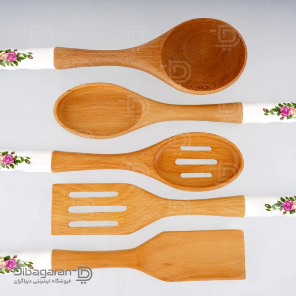 سرویس کفگیر ملاقه چوبی ریور 6 عددی کد 8435