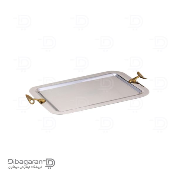 سینی-استیل-طلایی-3859 سینی استیل یونیک مدل قایقی کد UN-3859