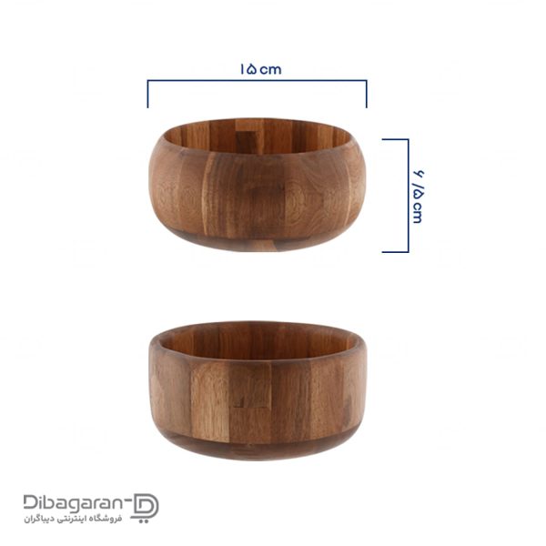 ابعاد کاسه بزرگ چوبی یاکا مدل آکاسیا 15CM ابعاد کاسه بزرگ چوبی یاکا مدل آکاسیا 15CM