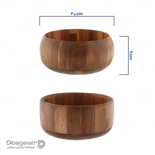 ابعاد کاسه بزرگ چوبی یاکا مدل آکاسیا 20CM ابعاد کاسه بزرگ چوبی یاکا مدل آکاسیا 20CM