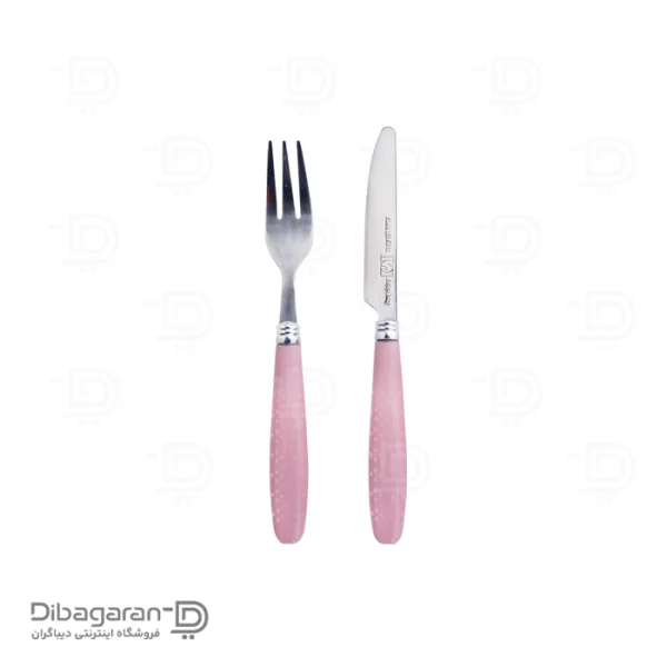 ست کارد و چنگال استیل ریور کد KF59 صورتی