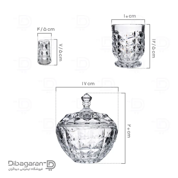 ابعاد سرویس پذیرایی 25 پارچه پیرلس مدل آکوامارین کد 802900W