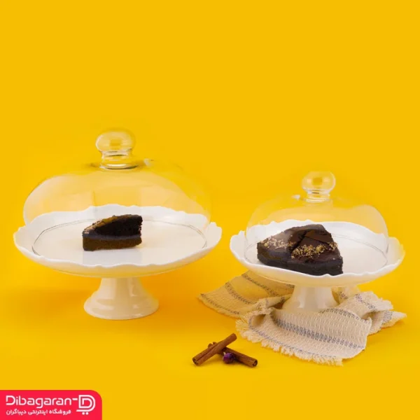 ست آشپزخانه کیک استند متوسط با درب شیشه ای استند کیک متوسط با درب شیشه ای