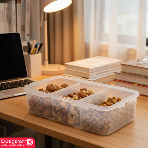 لایف استایل ظرف نگهدارنده لیمون 1 لیتر سه خانه کد 774