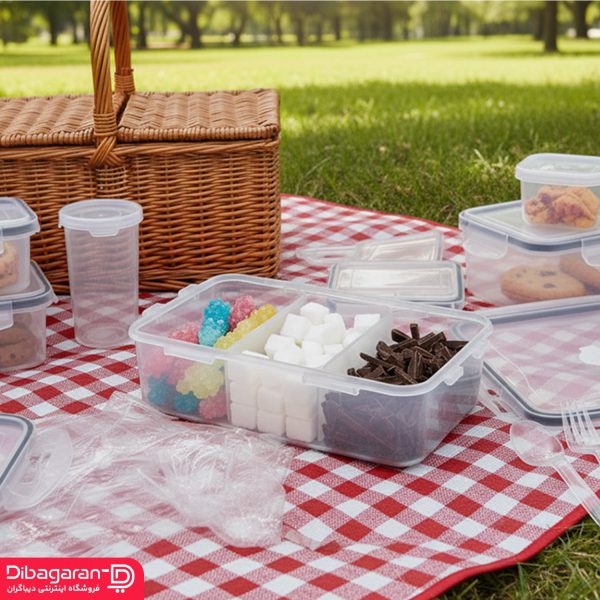 دکوراتیو ظرف نگهدارنده لیمون 1 لیتر سه خانه کد 774