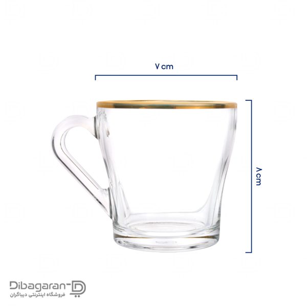 ابعاد فنجان پاشاباغچه مدل کروم گلدن تاچ 6عددی