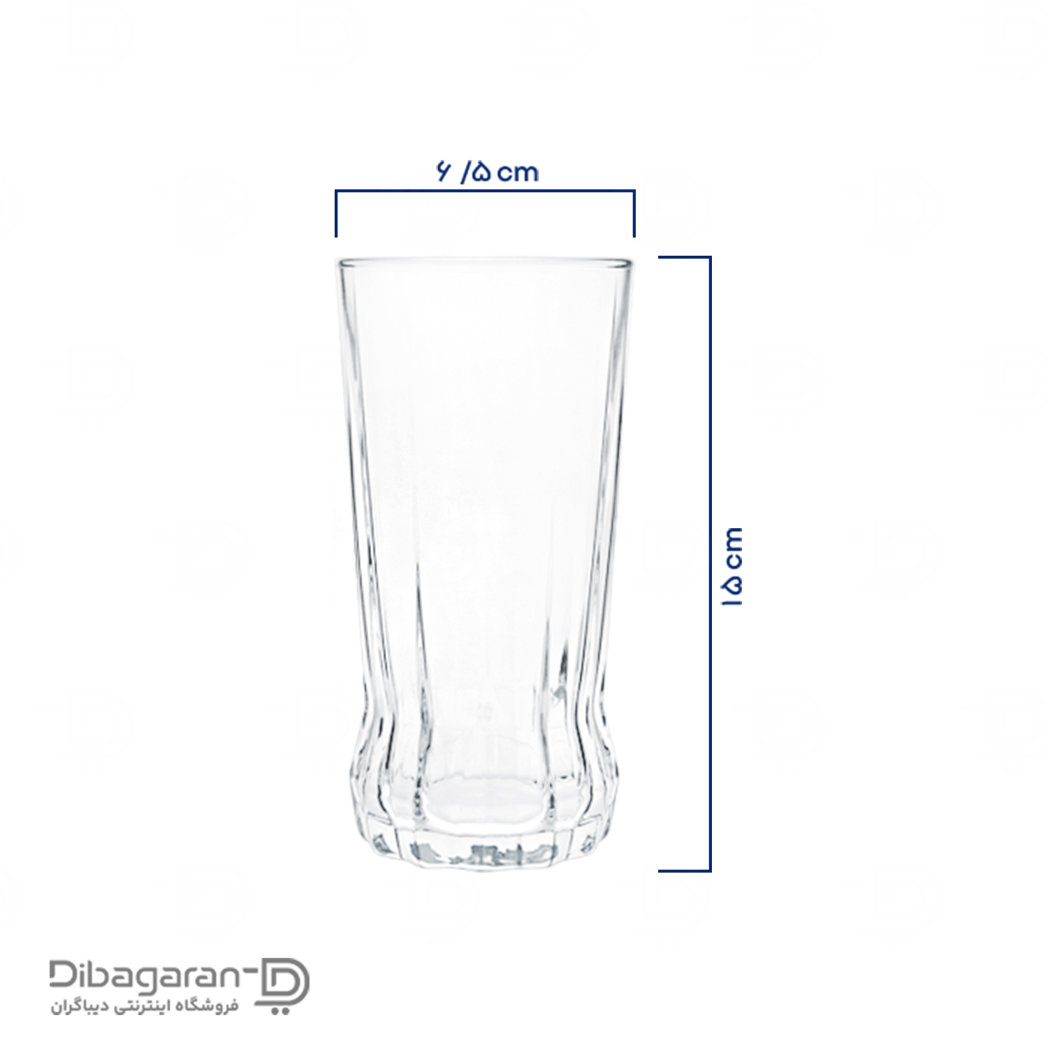 Pashabagche patterned glass, Gaya model, 6 pieces, code 420755 (5) تصویر با ابعاد لیوان طرحدار پاشاباغچه مدل گایا 6 عددی کد 420755
