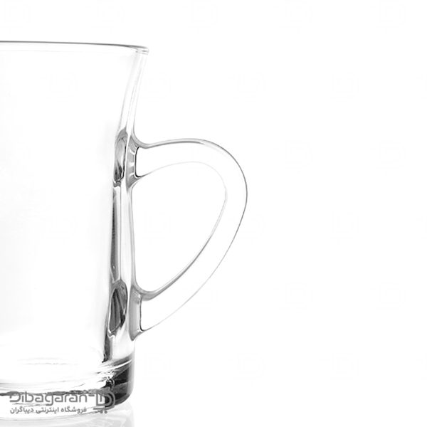 استکان چای کمر باریک دسته دار پاشاباغچه مدل میلا 3 عددی نیم رخ