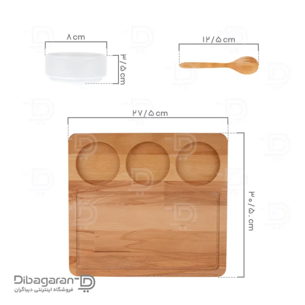 ست صبحانه خوری چوب چینی ریور کد 5938 (5) ابعاد ست صبحانه خوری چوب چینی ریور کد 5938