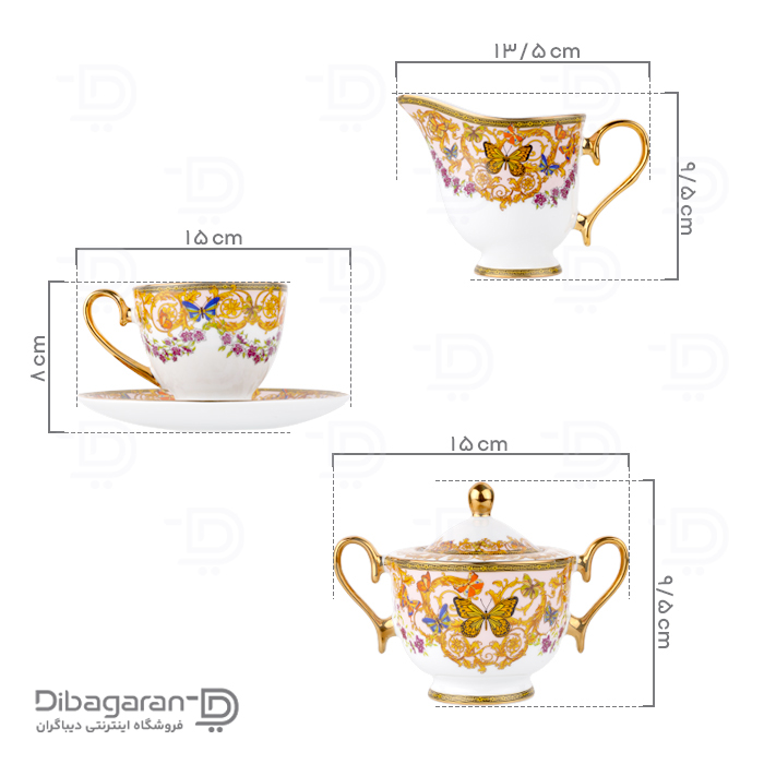 سرویس صبحانه خوری چینی ریما 6 نفره کد 55327 (5) ابعاد سرویس صبحانه خوری چینی ریما 6 نفره کد 55327