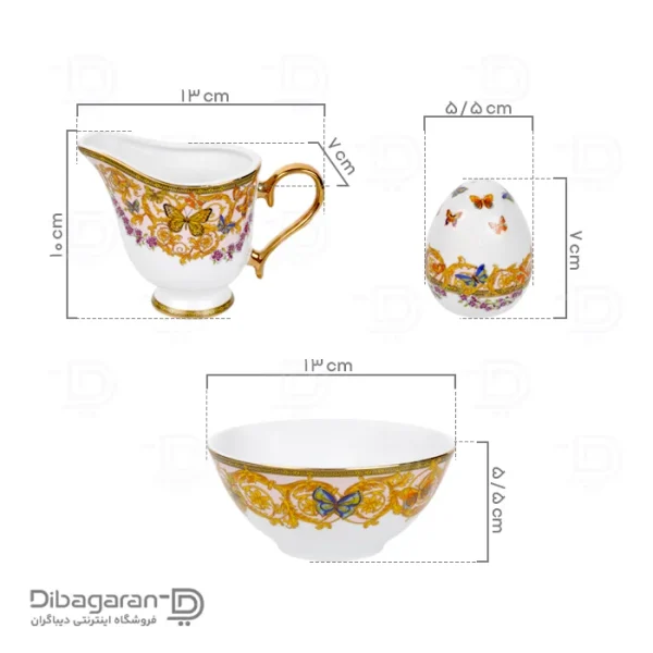 سرویس غذاخوری چینی 6 نفره ریما کد 55333 (5) ابعاد سرویس غذاخوری چینی 6 نفره ریما کد 55333