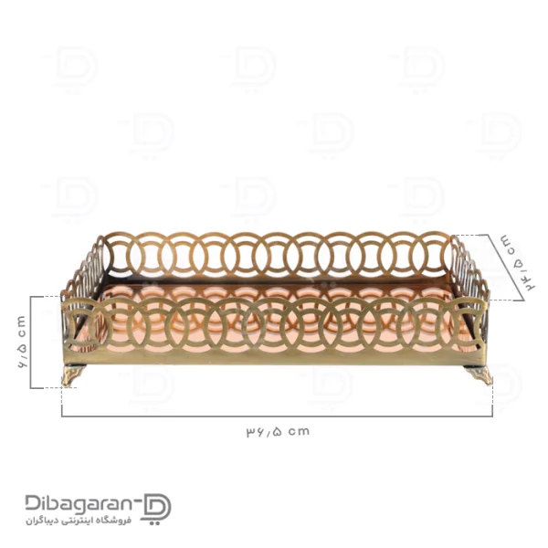 سینی پذیرایی فلزی ریور کد A113 (2) ابعاد سینی استیل ریور کد A113