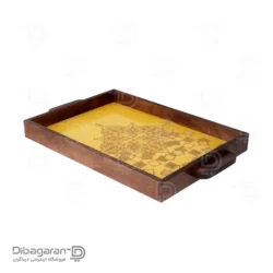سینی چوبی ریور طرح ترنج کد 2326 زرد