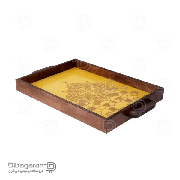 سینی چوبی طرح ترنج ریور کد 2326 (2) سینی چوبی ریور طرح ترنج کد 2326 زرد