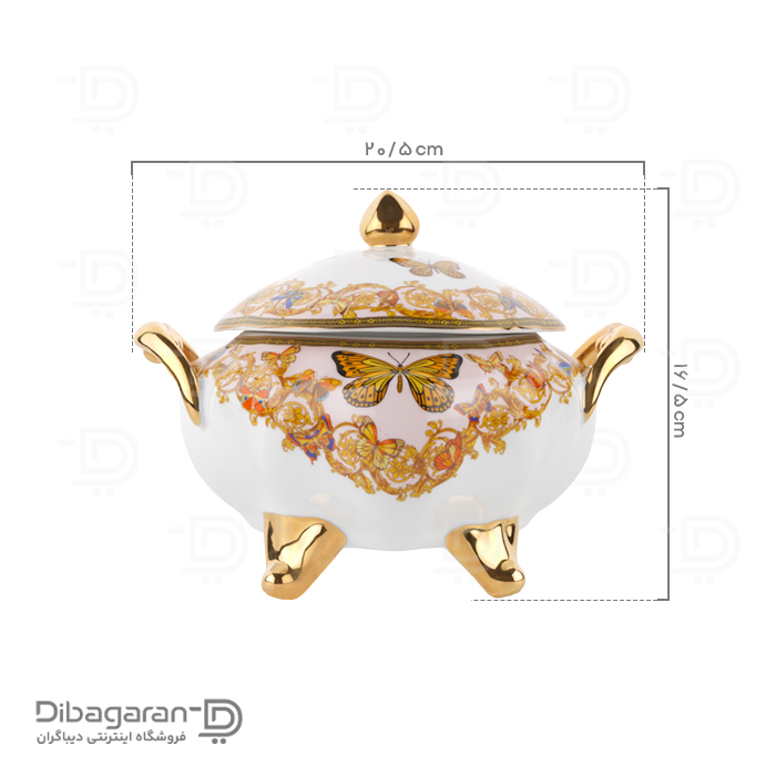 شکلات خوری چینی ریما کد 55312 (4) ابعاد شکلات خوری چینی ریما کد 55312