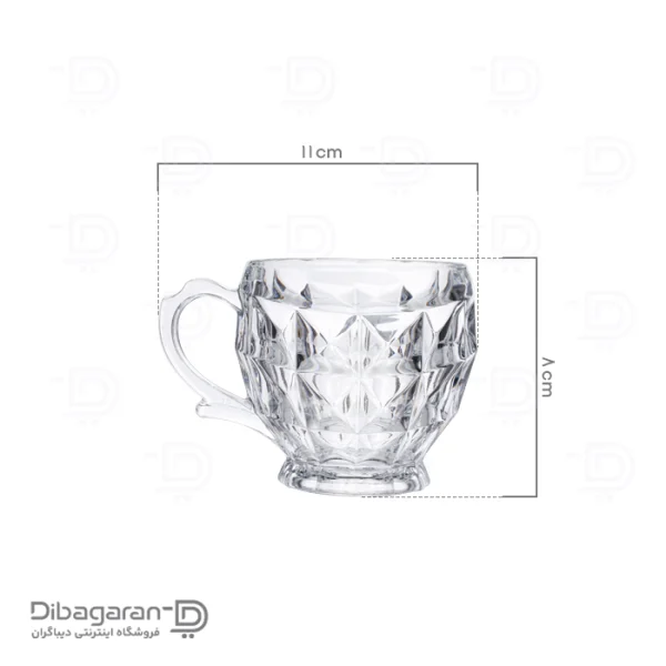 فنجان بلور پیرلس مدل آکوامارین کد 00400W (3) ابعاد فنجان بلور پیرلس مدل آکوامارین کد 00400W