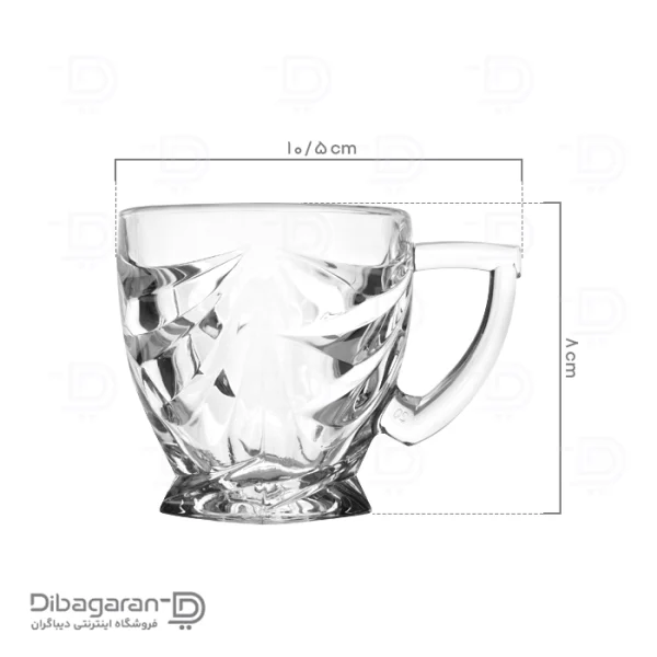 فنجان کریستال پیرلس مدل ولکانو 2 رنگ کد 400 (4) ابعاد فنجان کریستال پیرلس مدل ولکانو کد 400