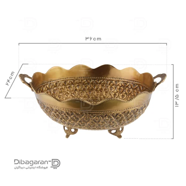 میوه خوری برنجی بیضی ریما کد R-98717 (6) ابعاد میوه خوری برنجی بیضی ریما کد R-98717