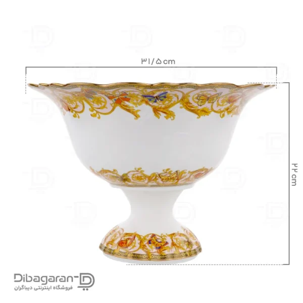 میوه خوری پایه دار چینی ریما کد 55321 (2) ابعاد میوه خوری پایه دار چینی ریما کد 55321
