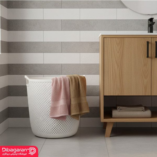 لایف استایل سبد لباس لیمون طرح بافت کد 2138 لایف استایل سبد لباس لیمون طرح بافت کد 2138