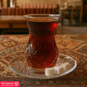 استکان و نعلبکی کمر باریک پاشاباغچه مدل تایملس 6 عددی کد 96992