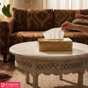 جعبه دستمال کاغذی برنجی ریما کد R-98713