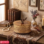 شکلات خوری برنجی درب دار ریما کد R-98724