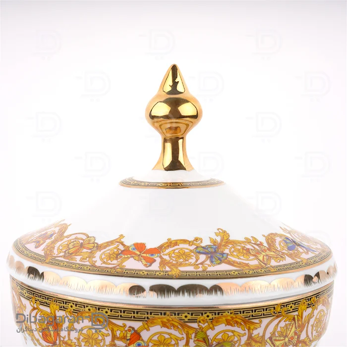 شکلات خوری پایه دار چینی ریما کد 55330 (3) درب شکلات خوری پایه دار چینی ریما کد 55330