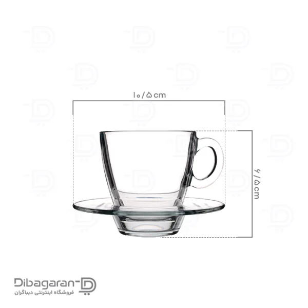 پاشاباغچه آکوا فنجان نعلبکی ۶+۶ عددی ٧٢ سی سی ۹۵۷۵۶ - سایز - وب copy ابعاد فنجان و نعلبکی پاشاباغچه مدل آکوا 6 عددی