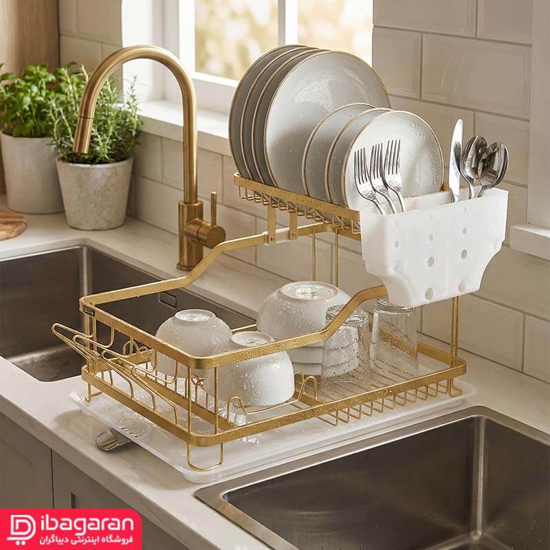"آبچکان رومیزی طلایی مناسب کابینت مدرن"