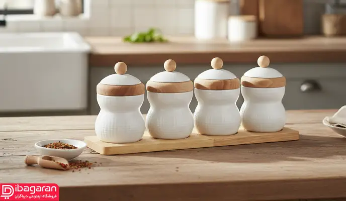 طراحی شیک جا ادویه چوب چینی ریور