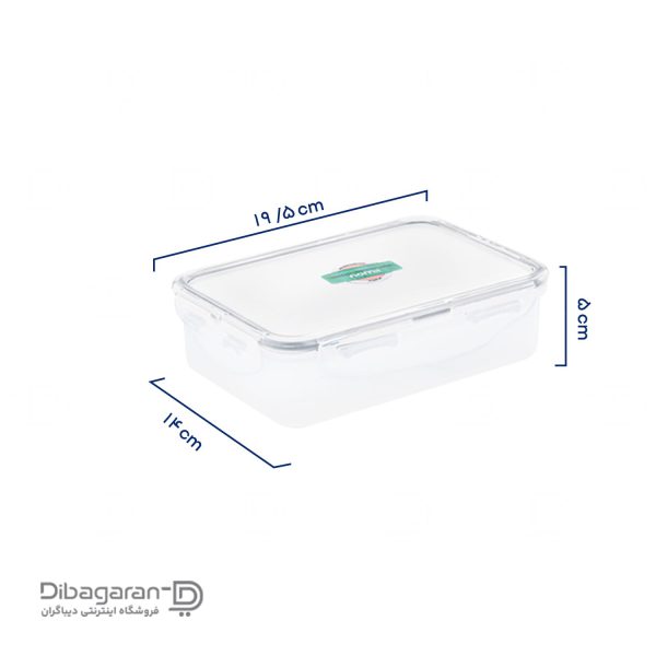 ابعاد ظرف نگهدارنده غذا 2.5 لیتر لیمون