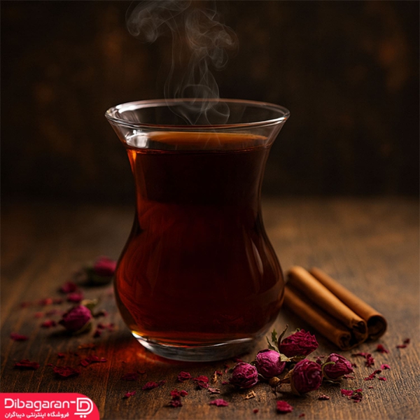 تصویر دکوراتیو استکان کمر باریک پاشاباغچه مدل آرورا 6 عددی کد 42471