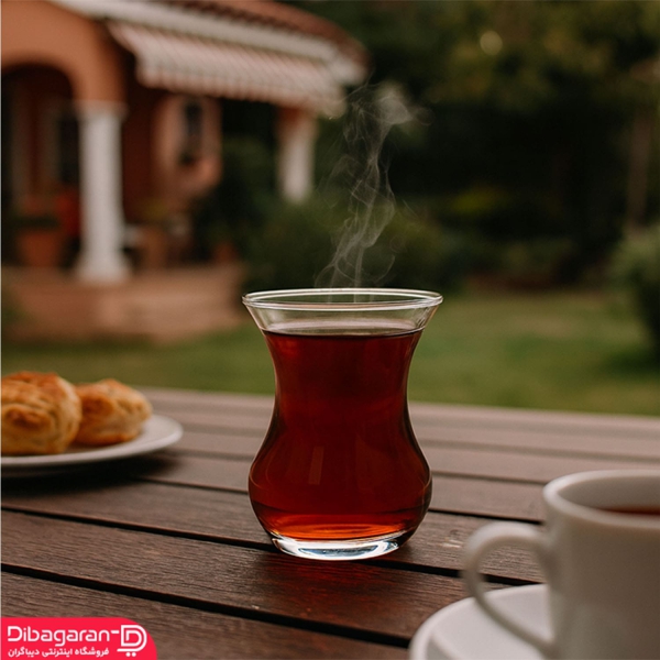 تصویر دکوراتیو استکان کمر باریک پاشاباغچه مدل آرورا 6 عددی کد 42471