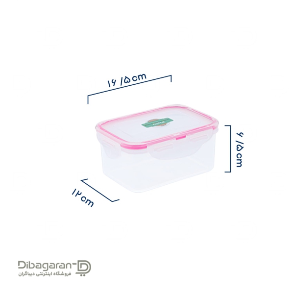 تصویر با ابعاد ظرف نگهدارنده لیمون 600 میلی لیتری کد 808