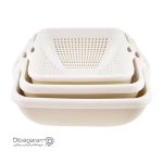 ست کاسه و آبکش چهارگوش لیمون کد 2067