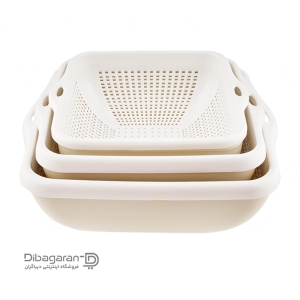 ست کاسه و آبکش چهارگوش لیمون کد 2067