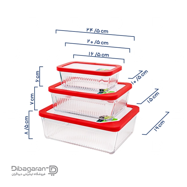 تصویر با ابعاد ظرف نگهدارنده لیمون 3 عددی کد 2100