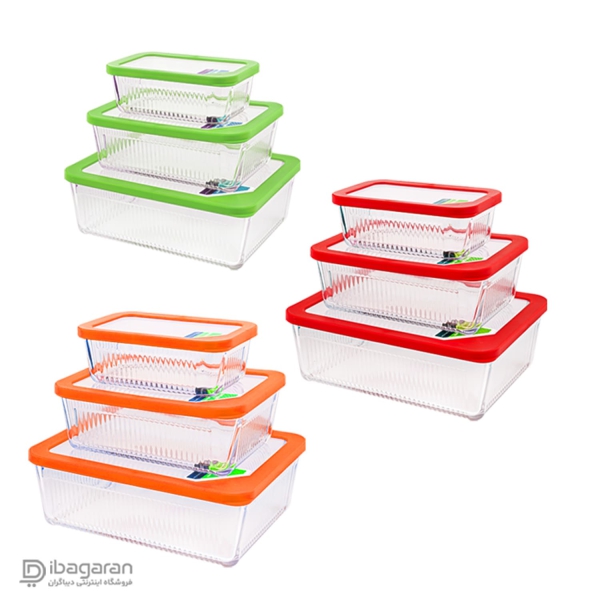 رنگ بندی ظرف نگهدارنده لیمون 3 عددی کد 2100