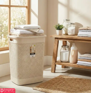 سبد رخت درب دار لیمون طرح بافت مدل 2136