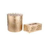 ست جعبه دستمال کاغذی و سطل زباله ریور کد 4087