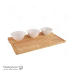 ست سینی سرو و پیاله چوب چینی ریور کد A12-2879