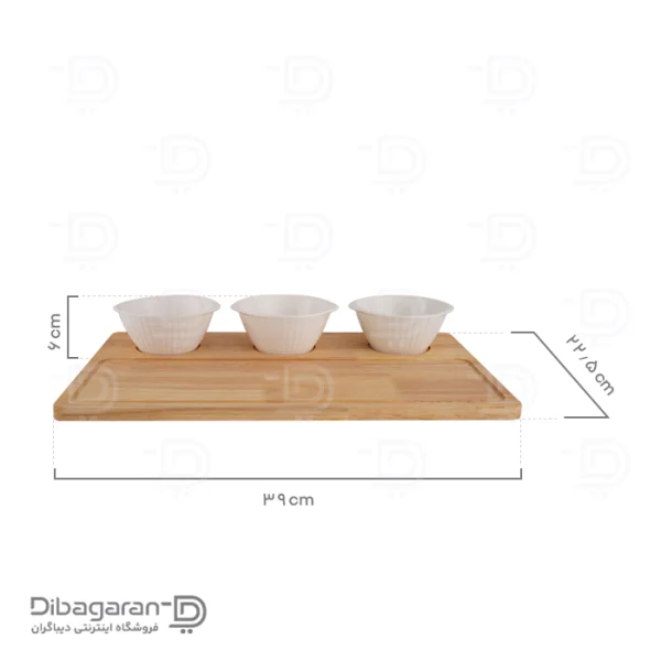 ست سینی سرو و پیاله چوب چینی ریور کد A12-2879 (2) ابعاد ست سینی سرو و پیاله چوب چینی ریور کد A12-2879