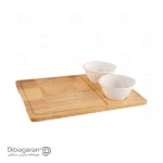 ست سینی سرو و پیاله چوب چینی ریور کد B12-2879