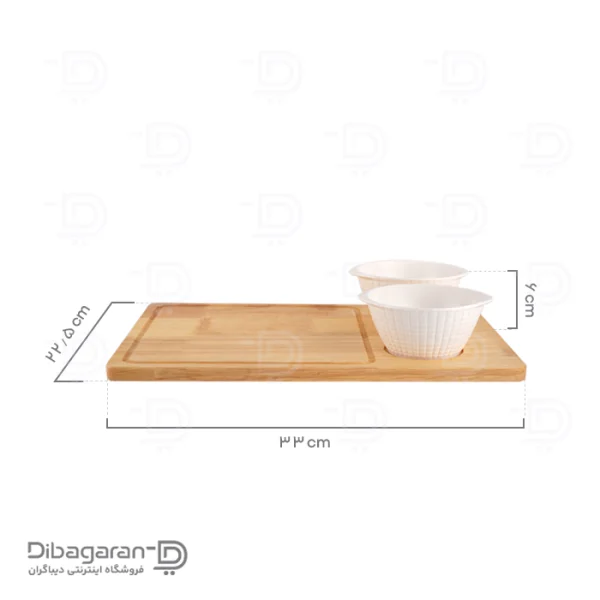 ست سینی سرو و پیاله چوب چینی ریور کد B12-2879 (3) ابعاد ست سینی سرو و پیاله چوب چینی ریور کد B12-2879
