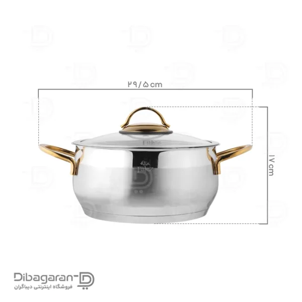 ابعاد سرویس قابلمه استیل 10 پارچه فالز مدل پارلا کد 3815