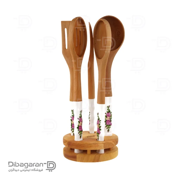 سرویس کفگیر ملاقه چوبی ریور 6 عددی کد 8435
