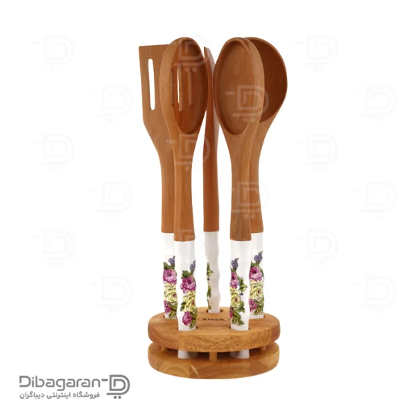 سرویس کفگیر ملاقه چوبی ریور 6 عددی کد 8436
