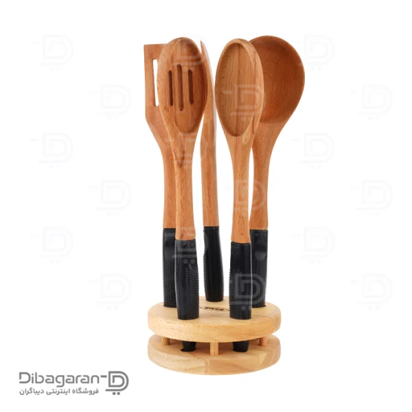 سرویس کفگیر ملاقه چوبی ریور 6 عددی کد 8490